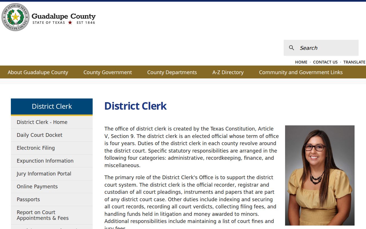 Guadalupe County criminal history District Clerk felony records