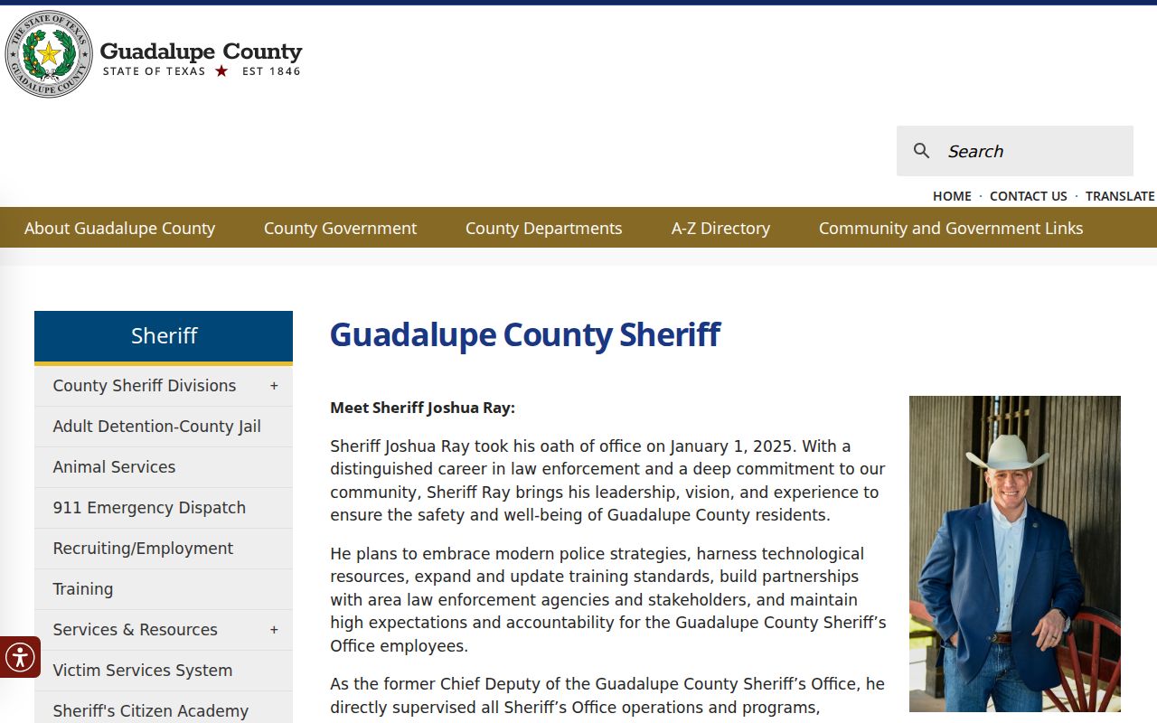 Guadalupe County criminal history Sheriff's Office records