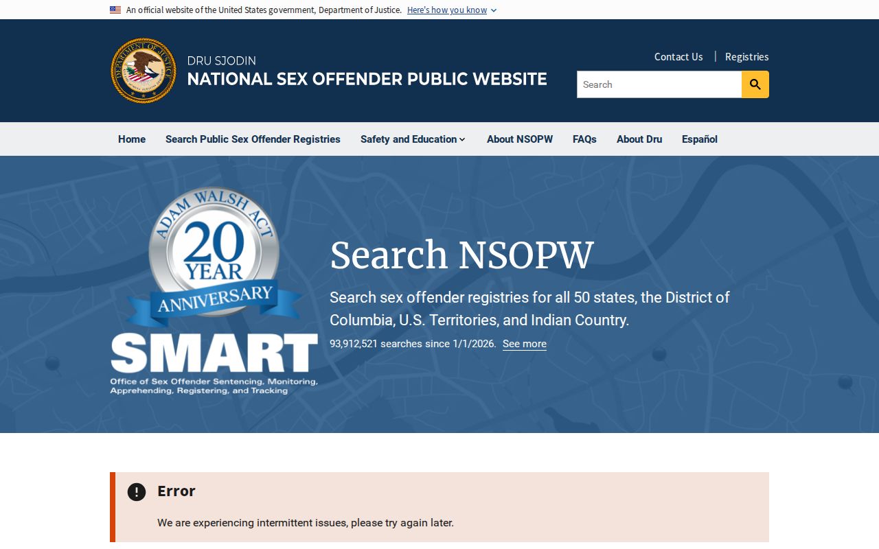 National registry search used with a Guadalupe County sex offender check